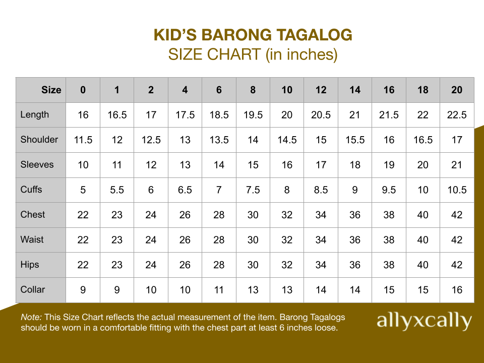 Kid's Chinese Collar Barong Tagalog, Cream