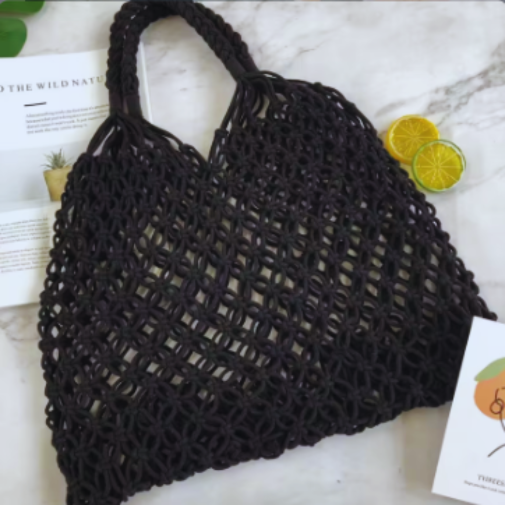 Macrame Beach Bag w/ Scarf