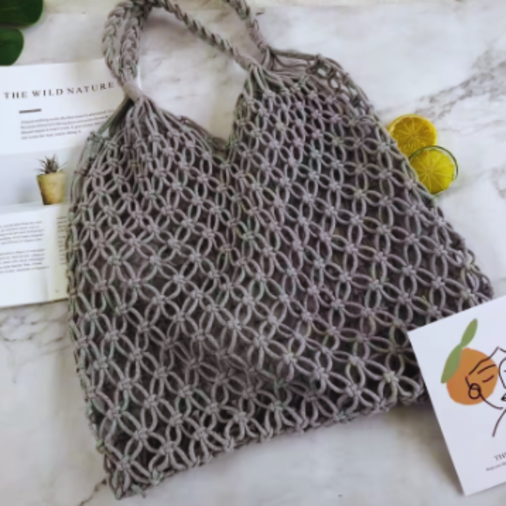 Macrame Beach Bag w/ Scarf