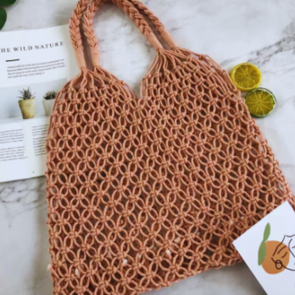 Macrame Beach Bag w/ Scarf