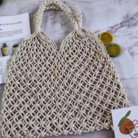 Macrame Beach Bag w/ Scarf