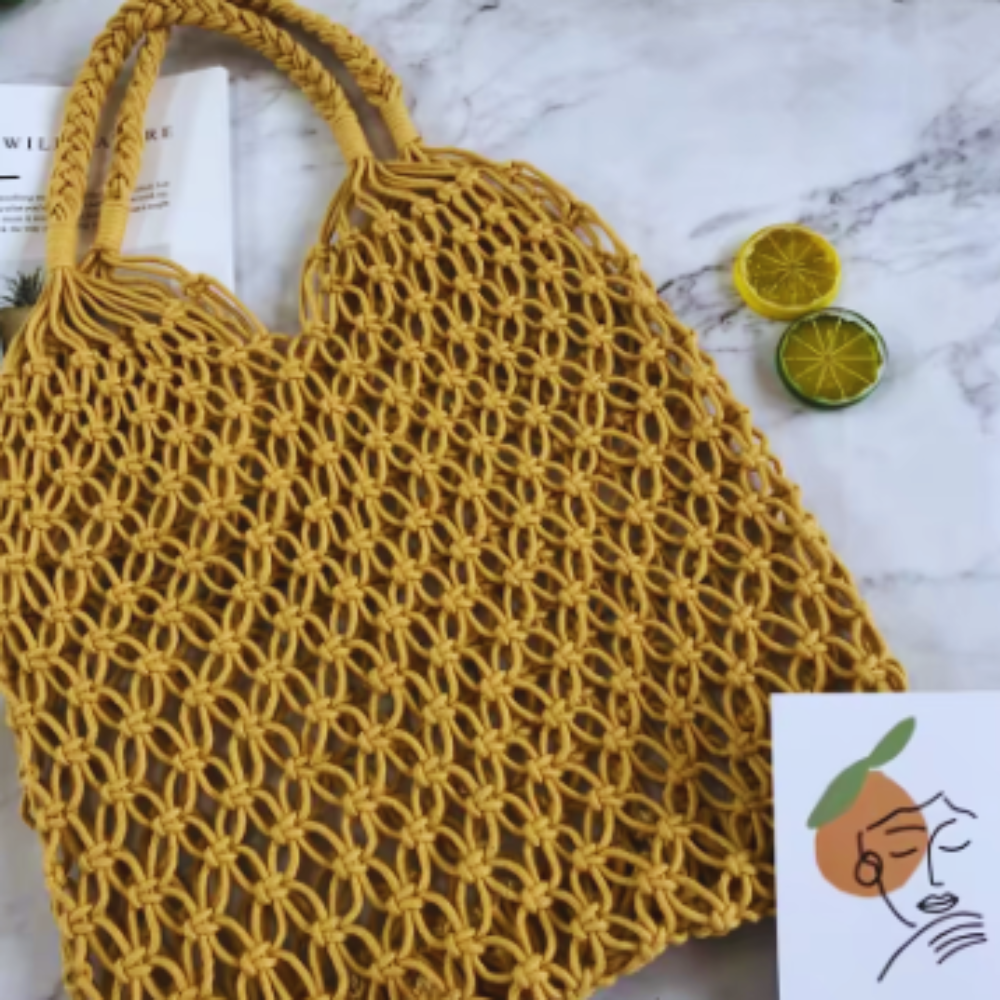 Macrame Beach Bag w/ Scarf