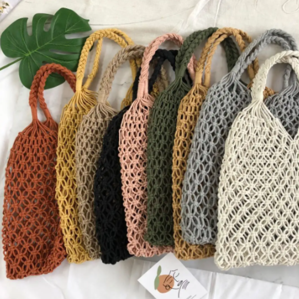 Macrame Beach Bag w/ Scarf